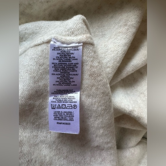 LOFT Cream Sweater with Rhinestone Buttons. NWOT. - Picture 5 of 5